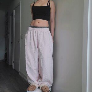 Ietsfrans Pink-Brown Jogger Wide-leg Oversized Sweatpants